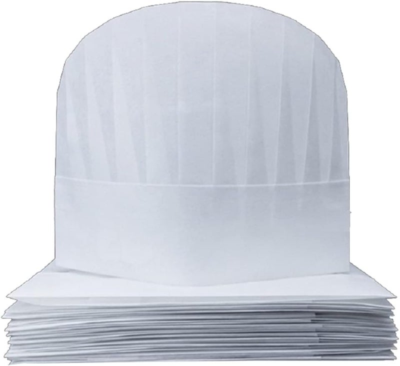 Hyzrz 10 Pack Disposable Non-Woven Paper Fiber Chef Hats for Women and Men, Adjustable Unisex White Kitchen Caps Bulk Set - Image 3